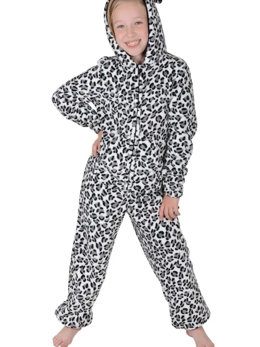 Leopard Fleece Onsie XOXO Girl Pyjamas Jumpsuit